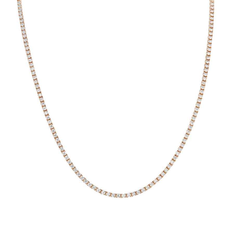 Necklaces Medium 14K Gold and Diamond Tennis Necklace 4-Prong Setting