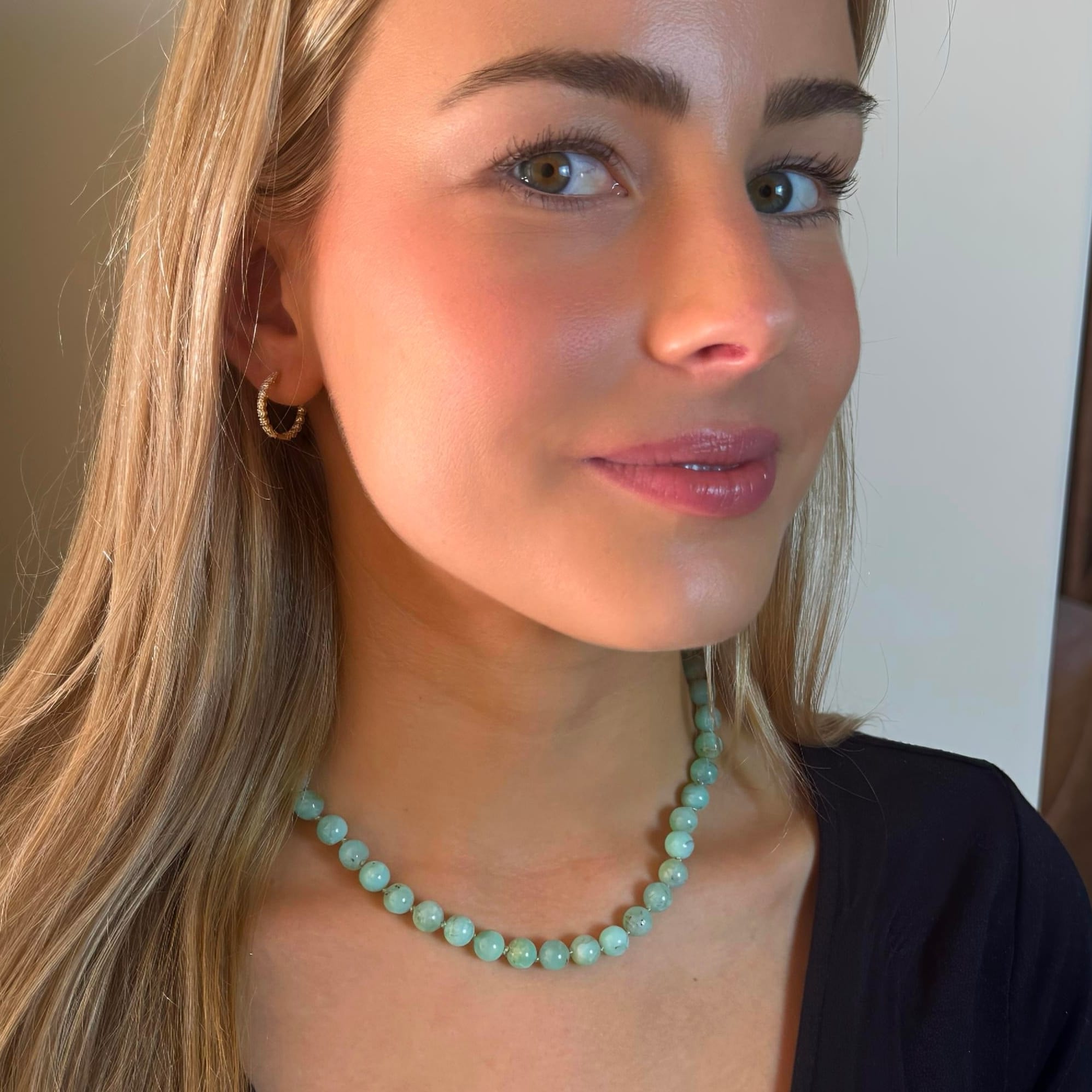 Necklaces Mint Green Chrysoprase Beaded Necklace