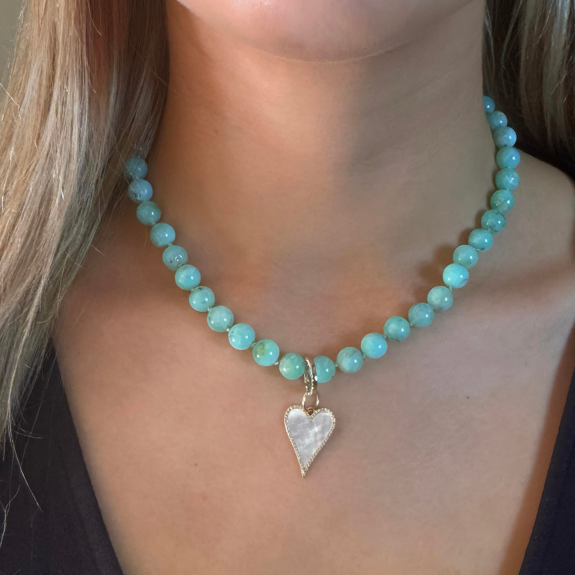 Necklaces Mint Green Chrysoprase Beaded Necklace