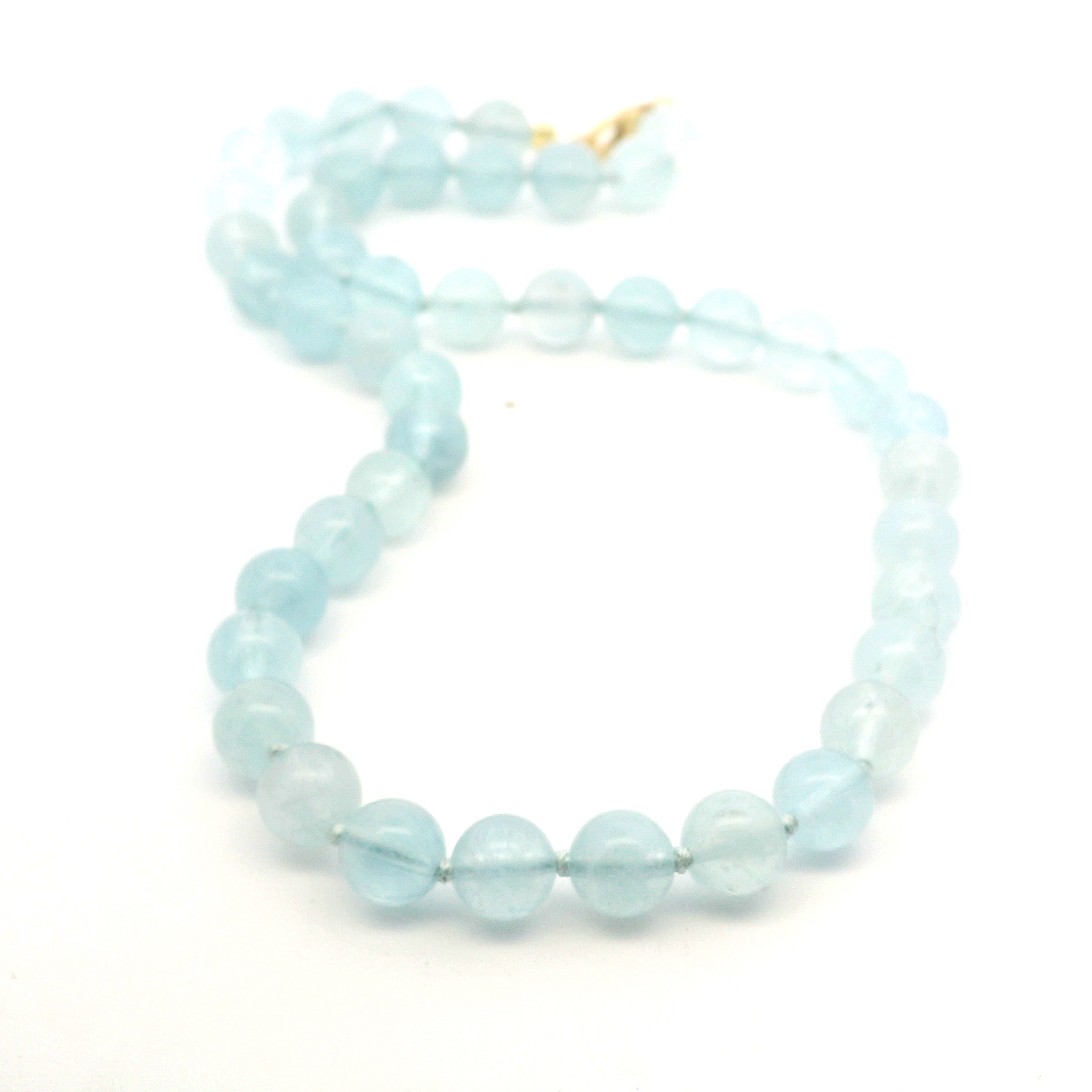 Necklaces Natural Ocean Blue Aquamarine Beaded Necklace