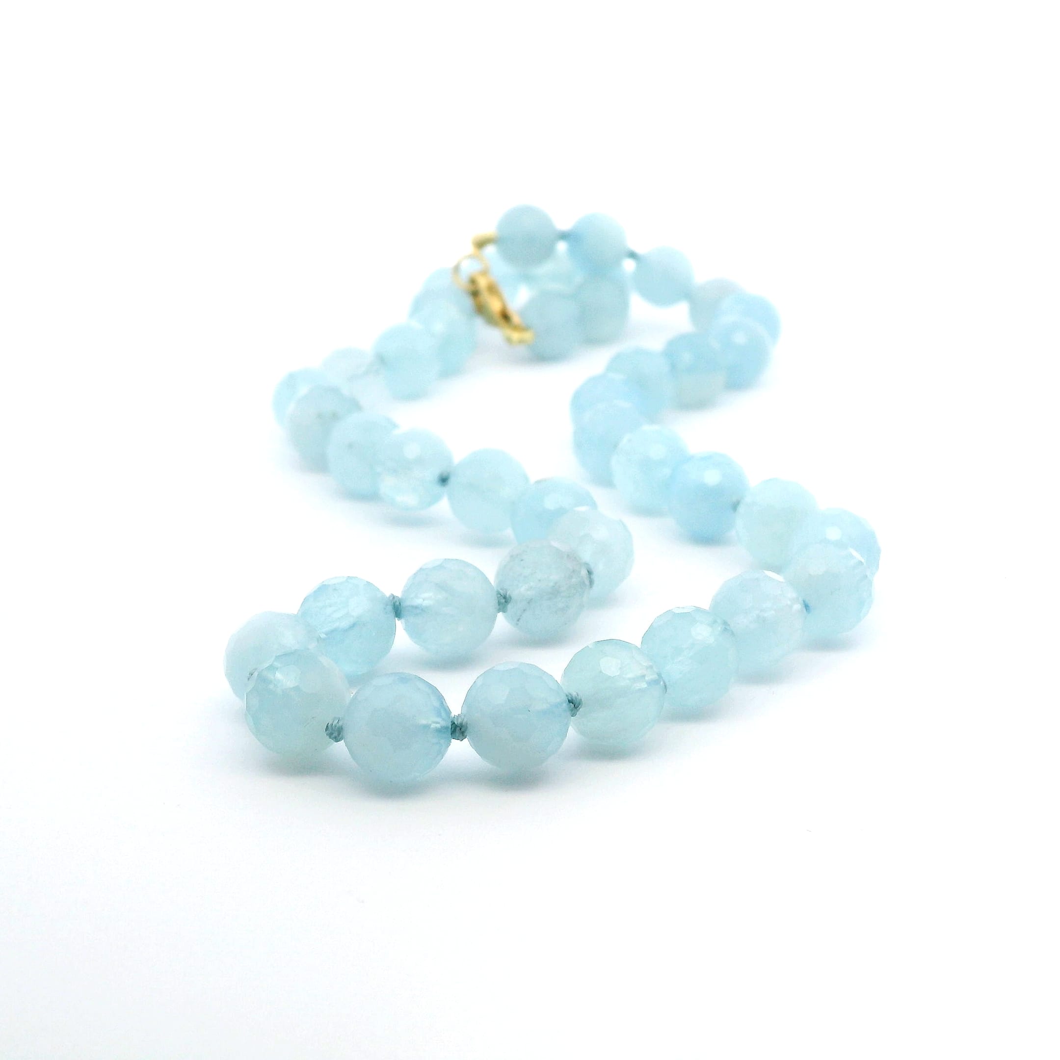 Necklaces Natural Ocean Blue Faceted Aquamarine Beaded Necklace