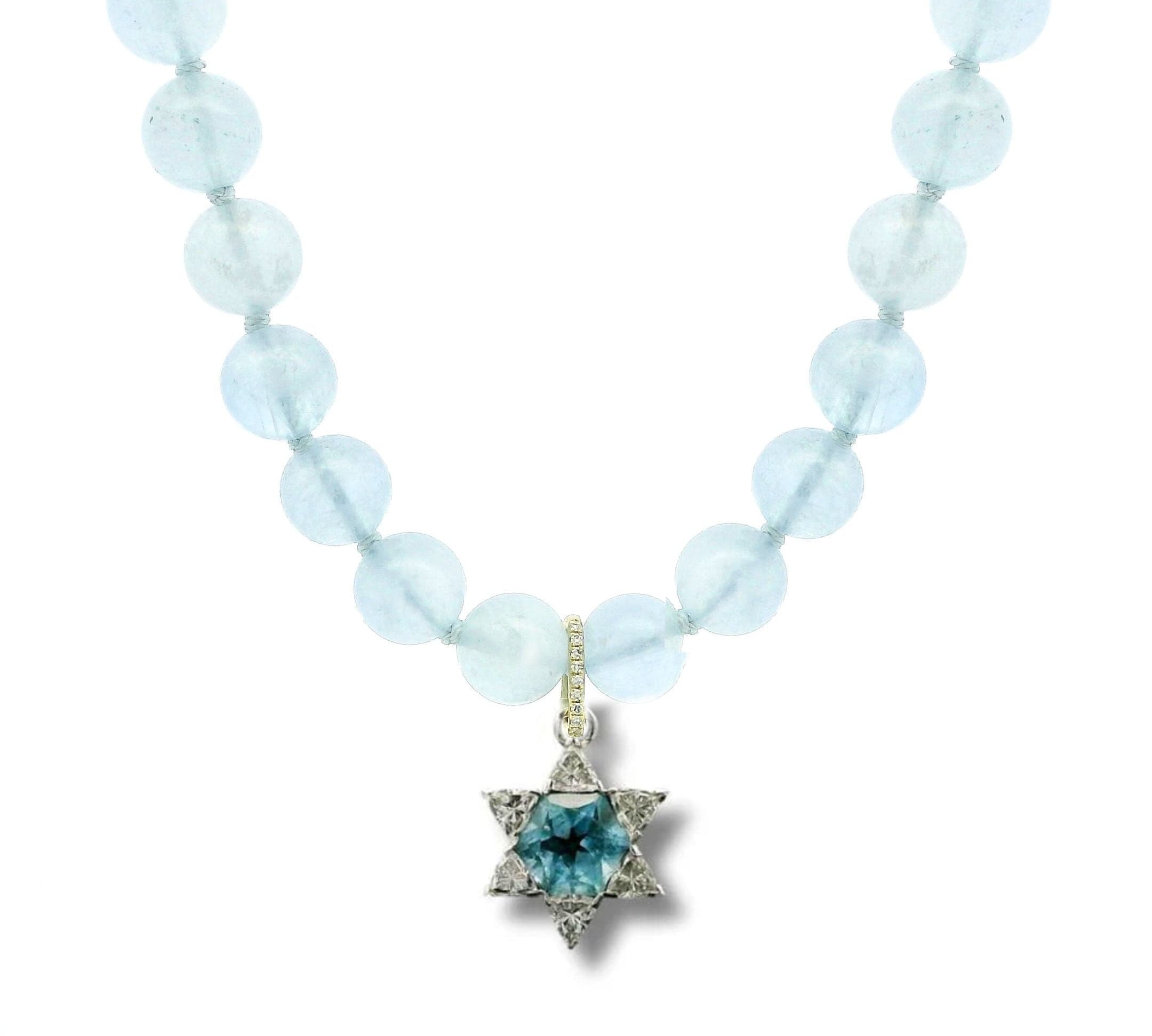Necklaces Pastel Blue Aquamarine Beaded Necklace