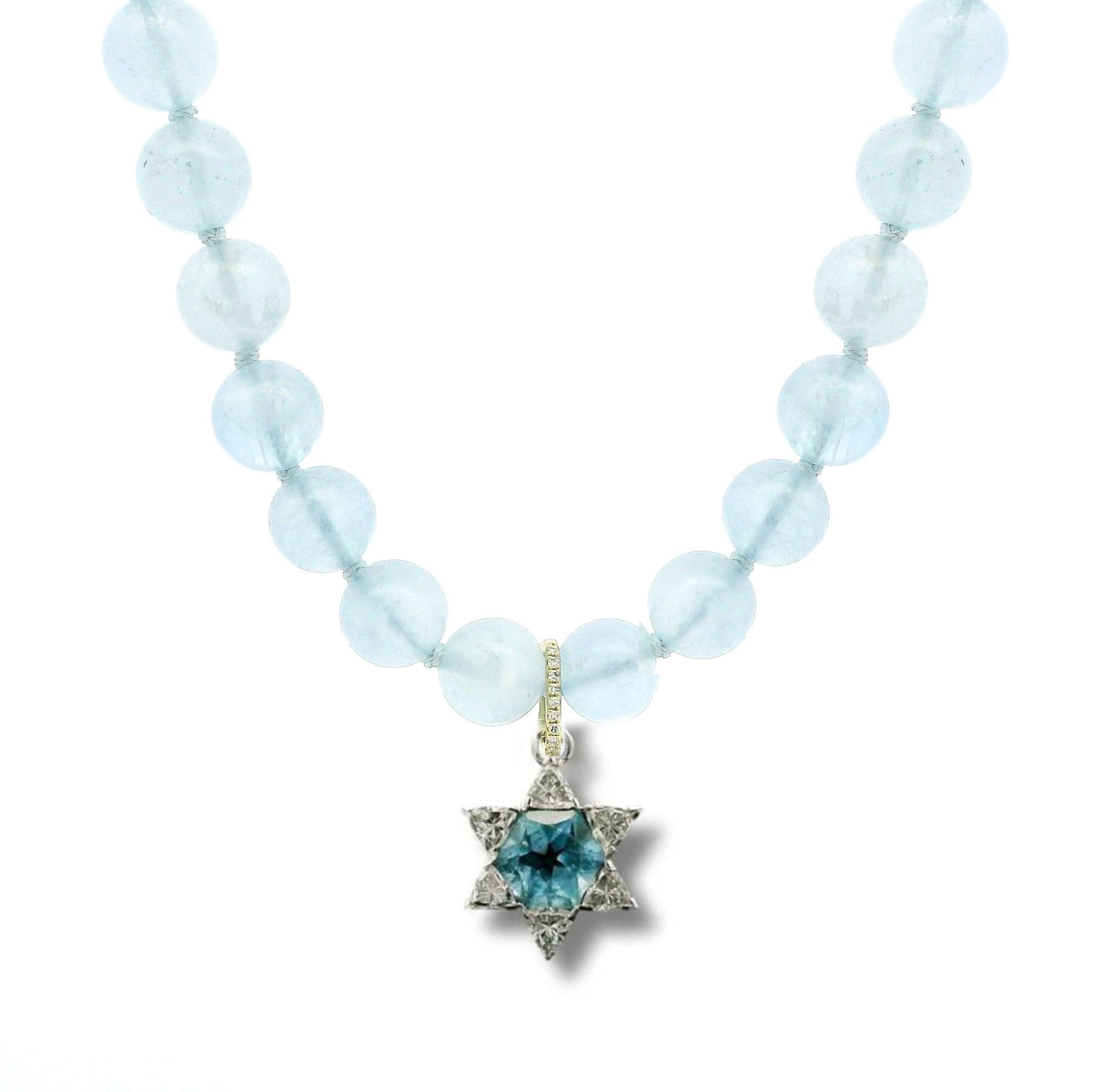 Necklaces Pastel Blue Aquamarine Beaded Necklace