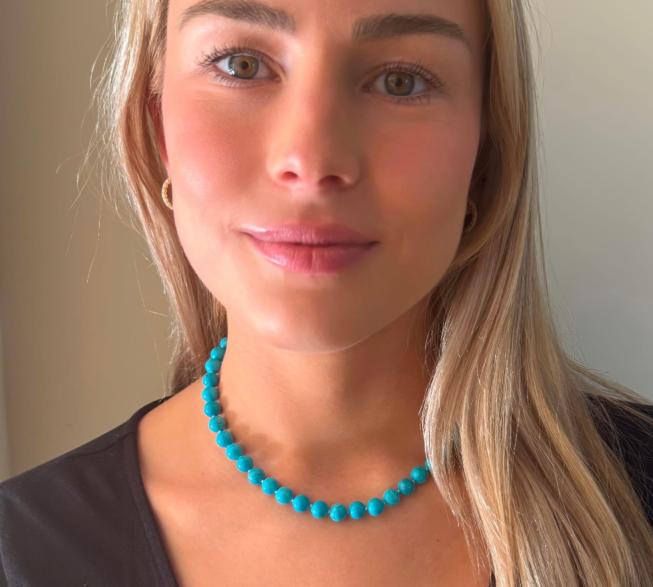 Necklaces Raw Polished Turquoise Beaded Necklace