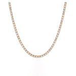 Necklaces Rose Gold / 14K 14K & 18K Gold Round Brilliant Diamond Necklace, Lab Grown, 4 Prong
