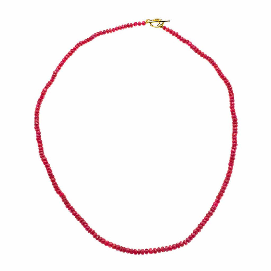Necklaces Ruby Beads & 14K w/ Toggle Clasp