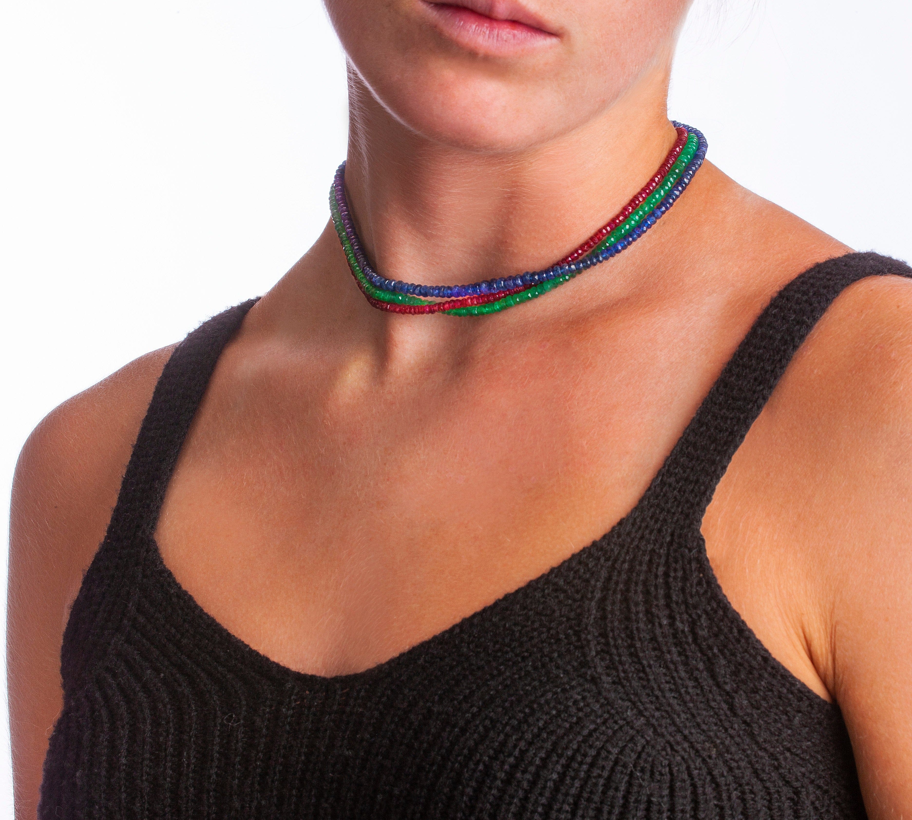 Necklaces Ruby Beads & 14K w/ Toggle Clasp