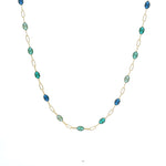 Necklaces Ruby Red Blue To Green Enamel Beaded Link Necklace