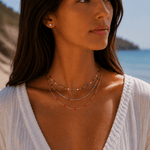 Necklaces Ruby Red Blue To Green Enamel Beaded Link Necklace