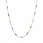 Necklaces Ruby Red Light Blue To Dark Blue Enamel Beaded Link Necklace