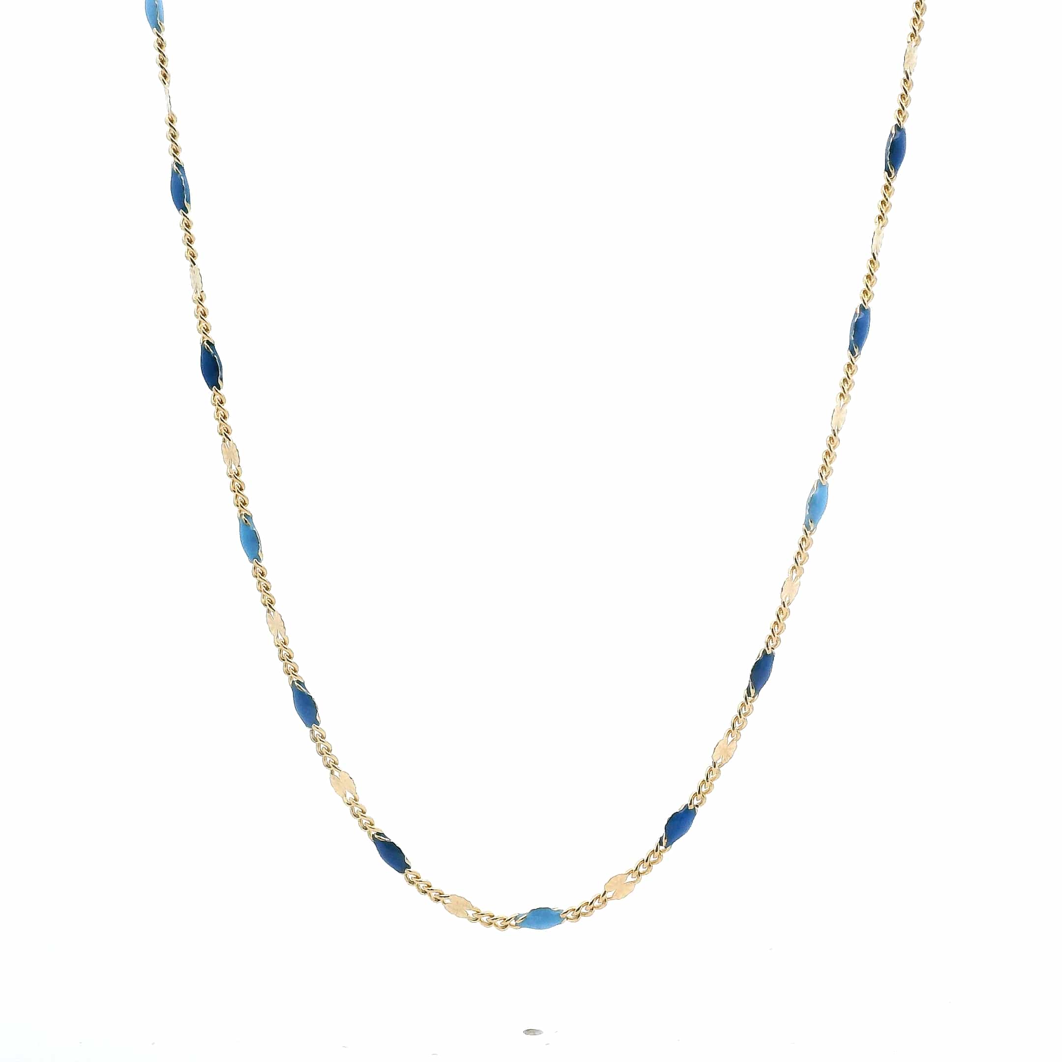 Necklaces Ruby Red Light Blue To Dark Blue Enamel Beaded Link Necklace