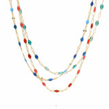 Necklaces Ruby Red Ruby Red Enamel Beaded Link Necklace