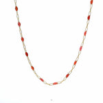 Necklaces Ruby Red Ruby Red Enamel Beaded Link Necklace