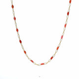 Necklaces Ruby Red Ruby Red Enamel Beaded Link Necklace