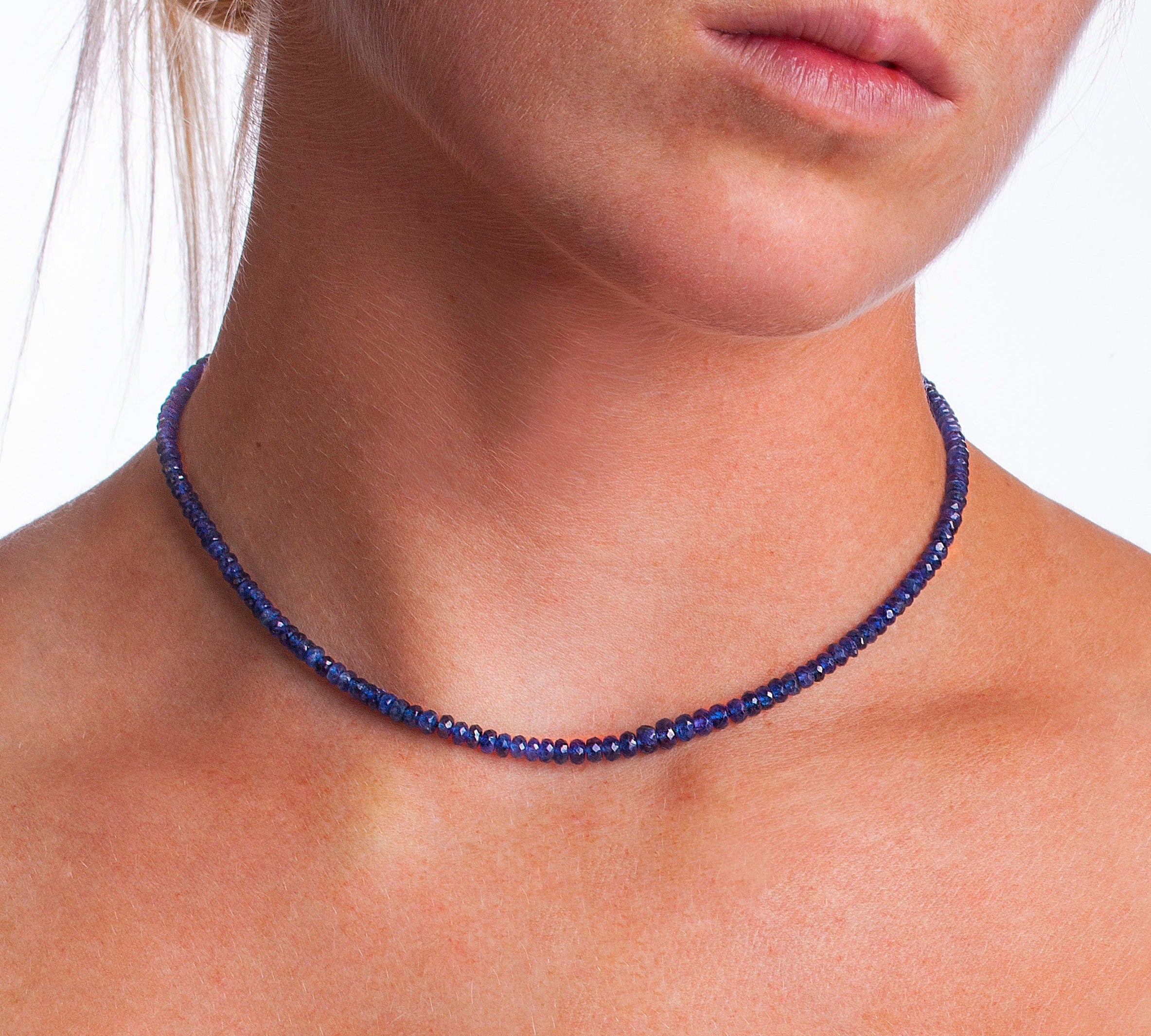 Necklaces Sapphire Beads & 14K w/ Toggle Clasp