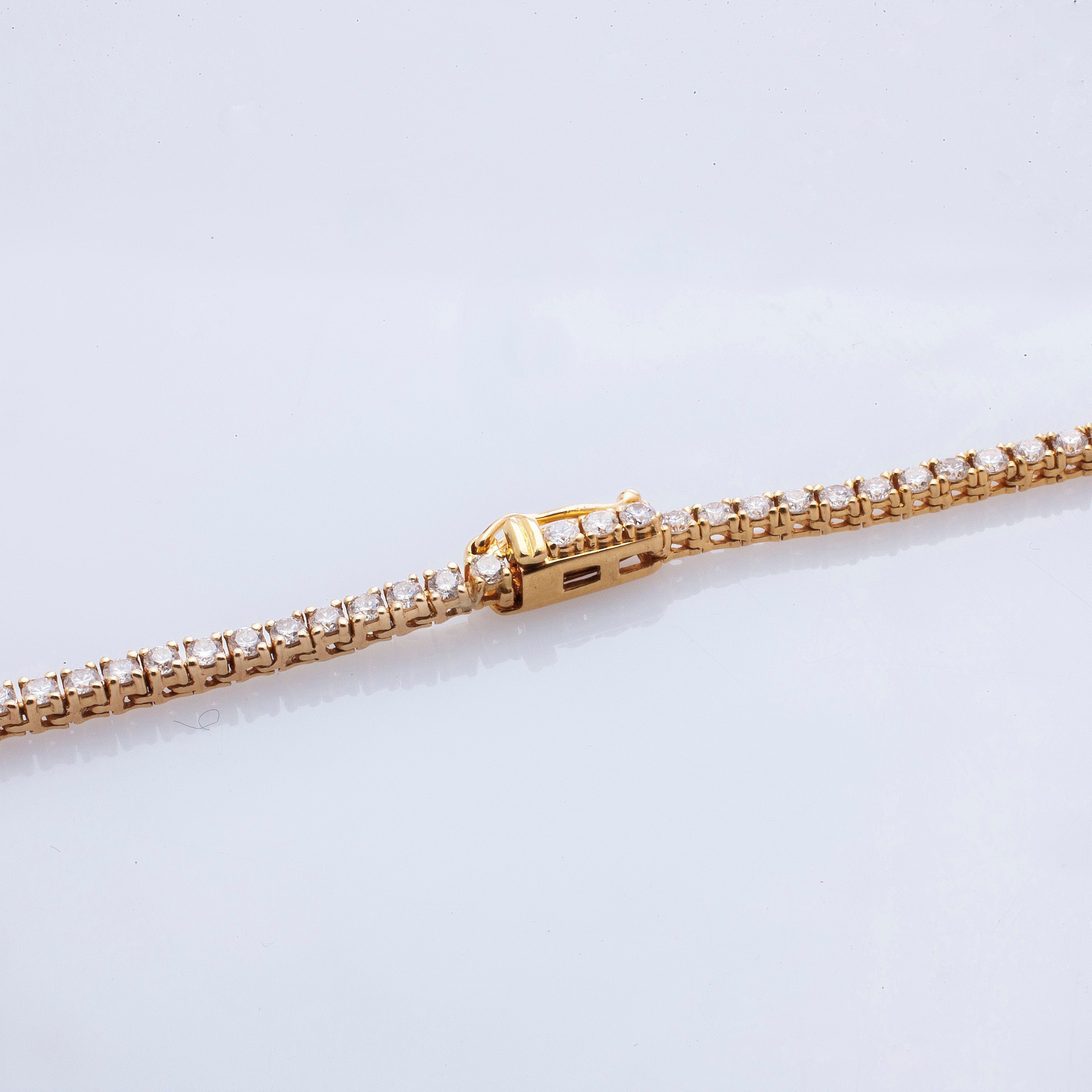 Necklaces Small 14K Gold and Diamond Tennis Necklace 4-Prong Setting