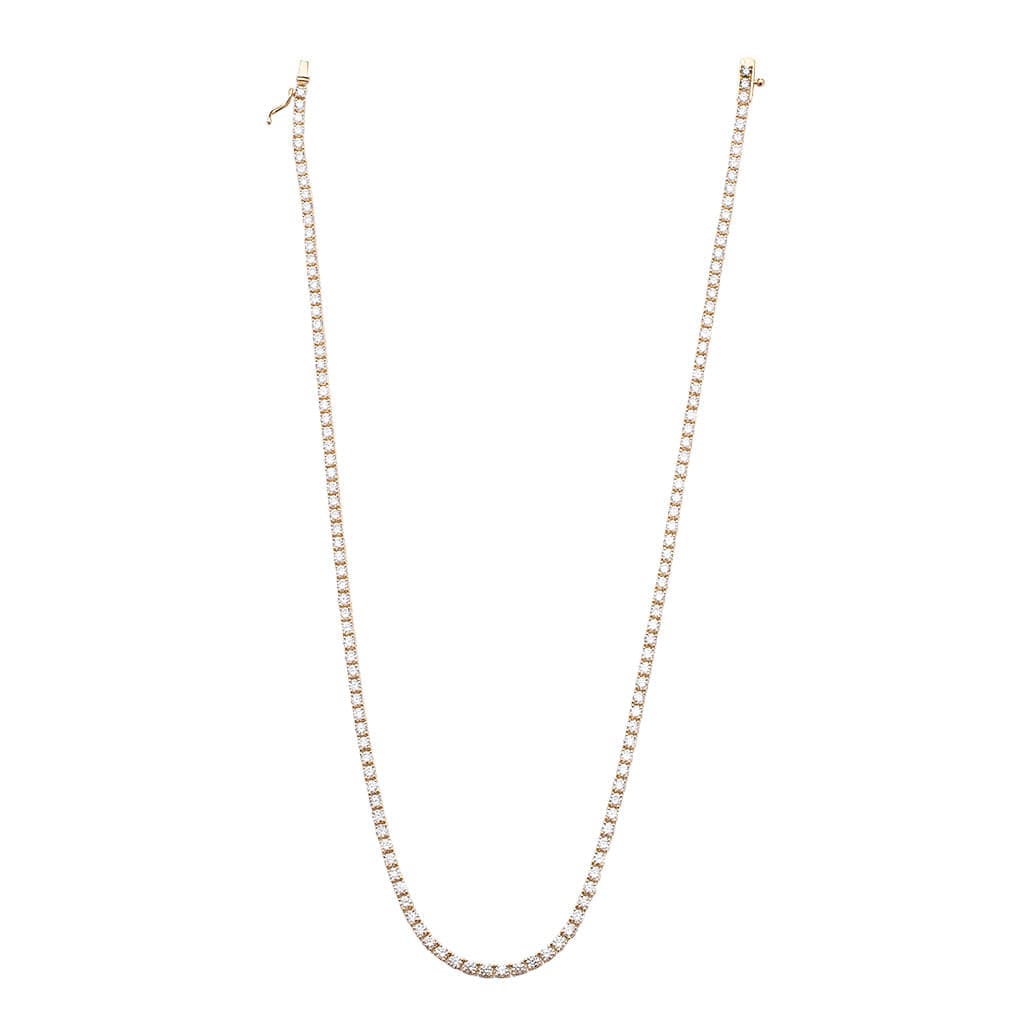 Necklaces Small 14K Gold and Diamond Tennis Necklace 4-Prong Setting