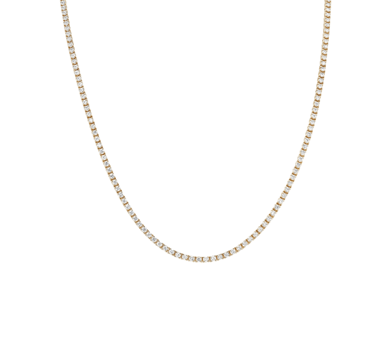 Necklaces Small 14K Gold and Diamond Tennis Necklace 4-Prong Setting