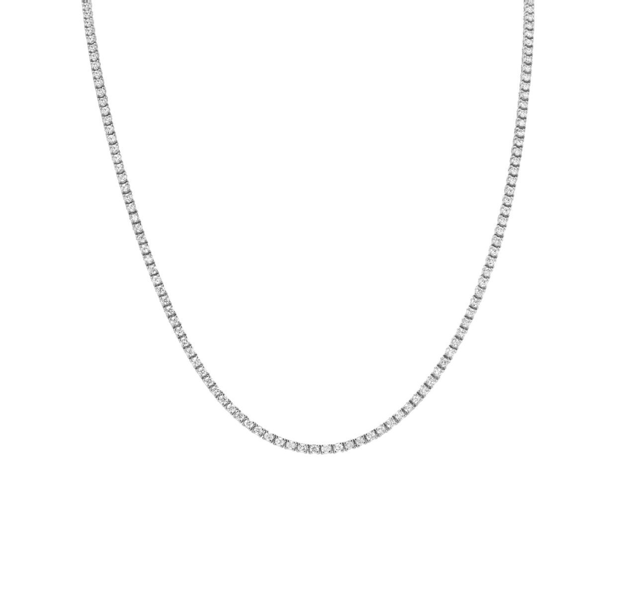 Necklaces Small 14K Gold and Diamond Tennis Necklace 4-Prong Setting