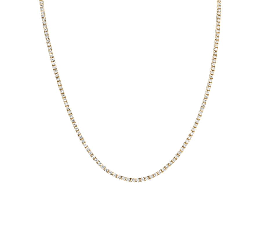 Necklaces Small 14K Gold and Diamond Tennis Necklace 4-Prong Setting