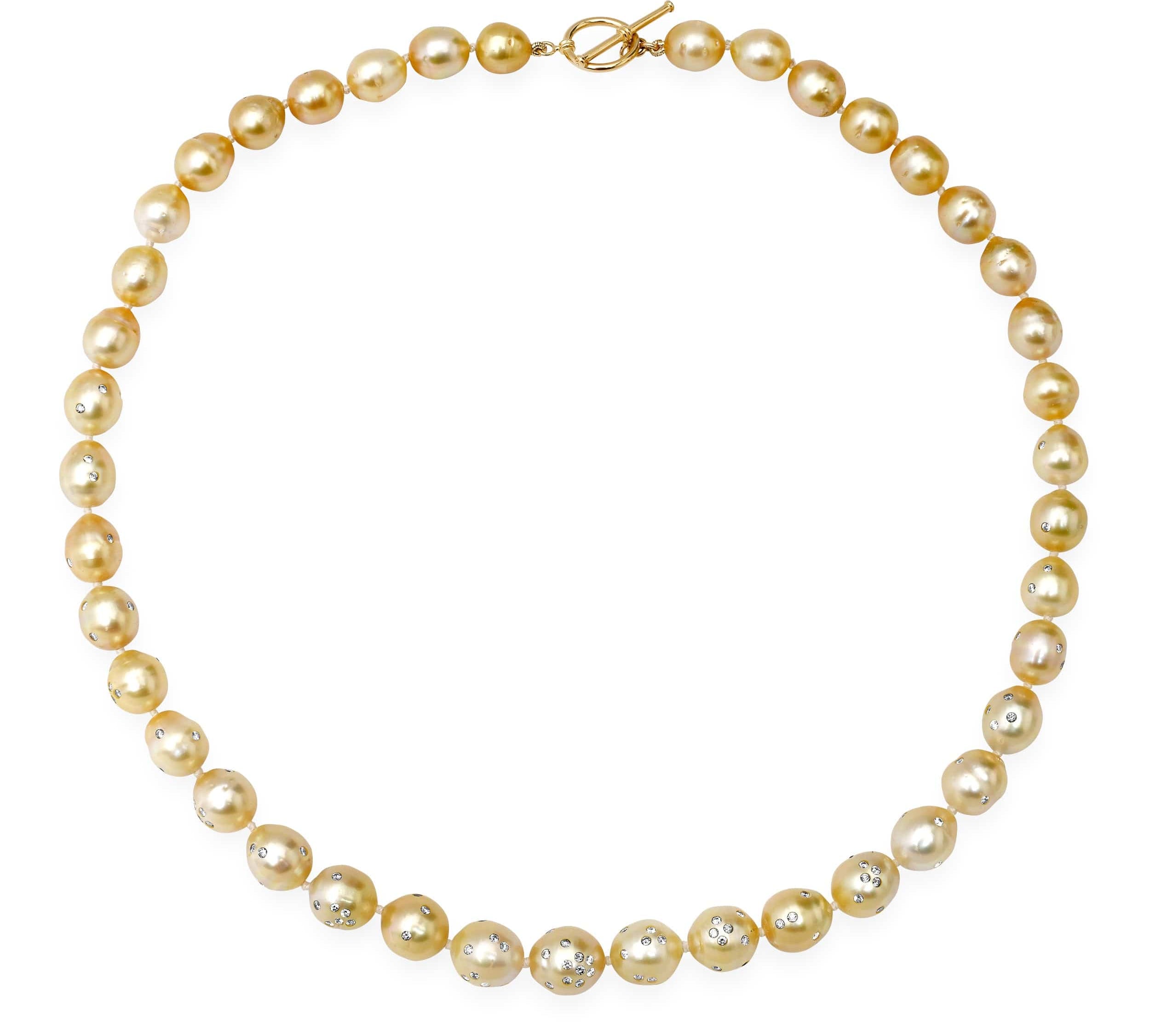Necklaces South Sea Pearl Necklace with Diamonds