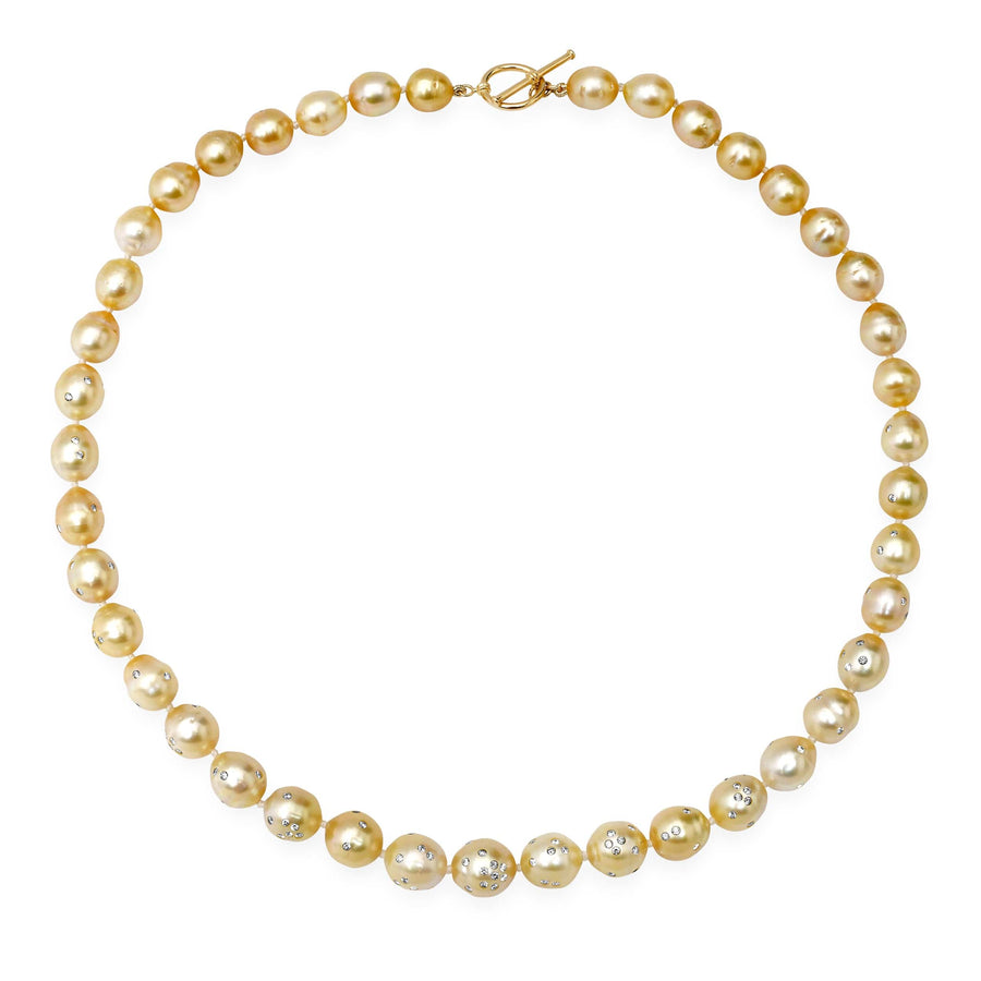 Necklaces South Sea Pearl Necklace with Diamonds