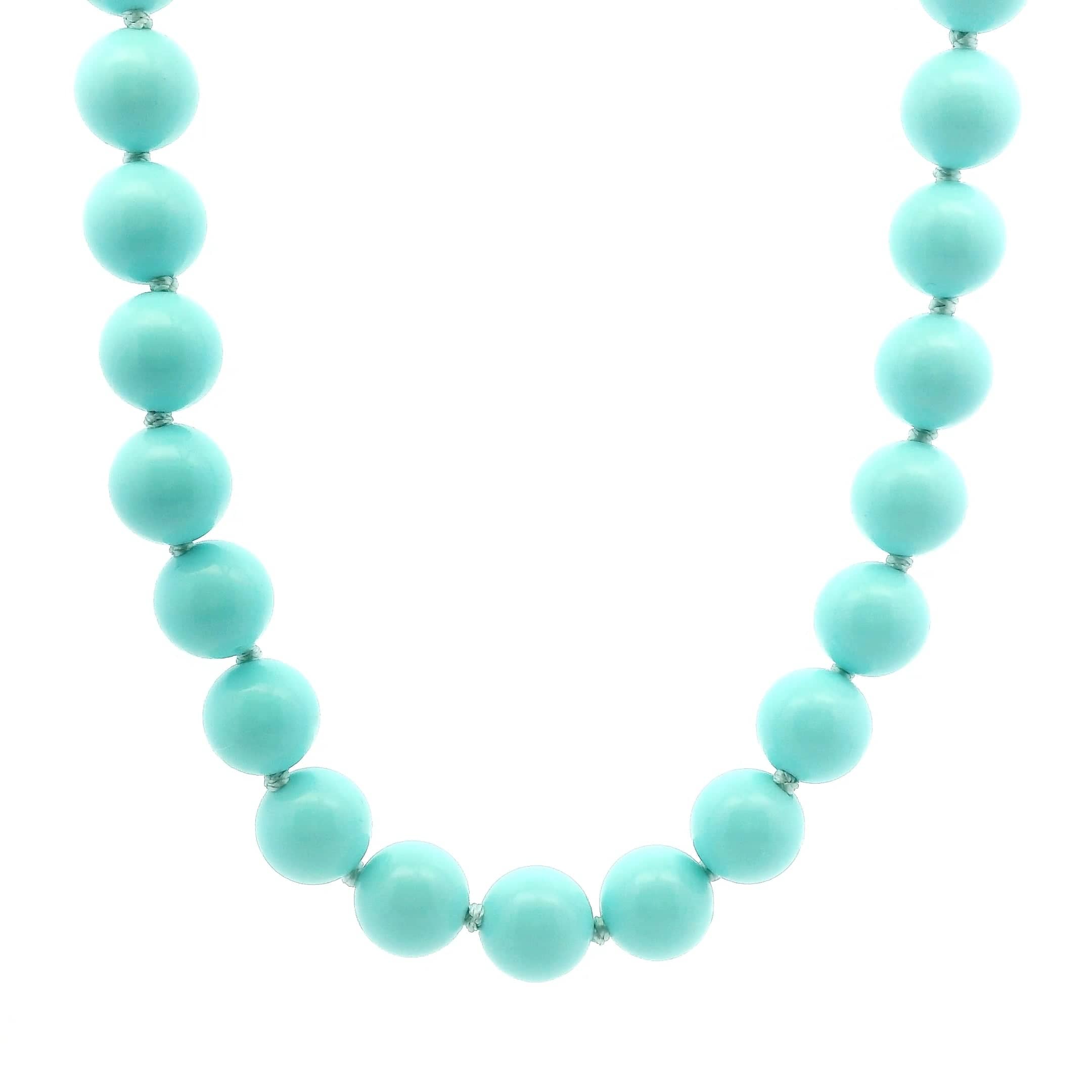 Necklaces Turquoise Blue Beaded Strand Necklace