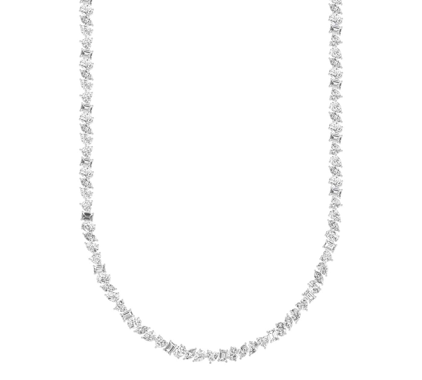 Necklaces White Gold / 14K 14K & 18K Gold and Diamond Tennis Necklace Multi-shpae, Lab Grown, 17.25 ct