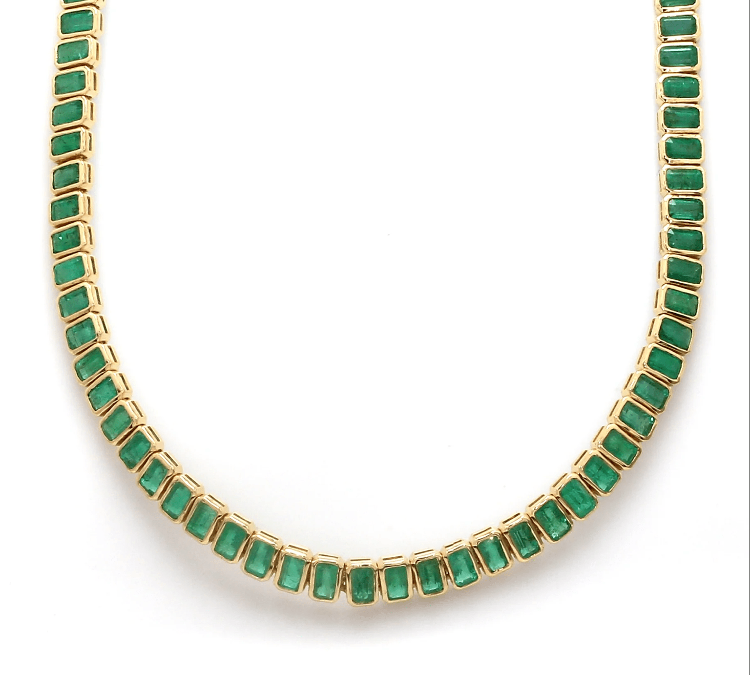 Necklaces Yellow Gold / 14K 14K & 18K Gold Bezel Set Emerald Necklace