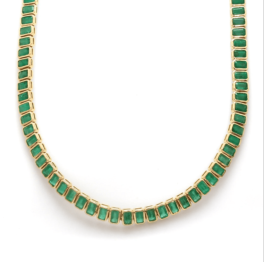 Necklaces Yellow Gold / 14K 14K & 18K Gold Bezel Set Emerald Necklace