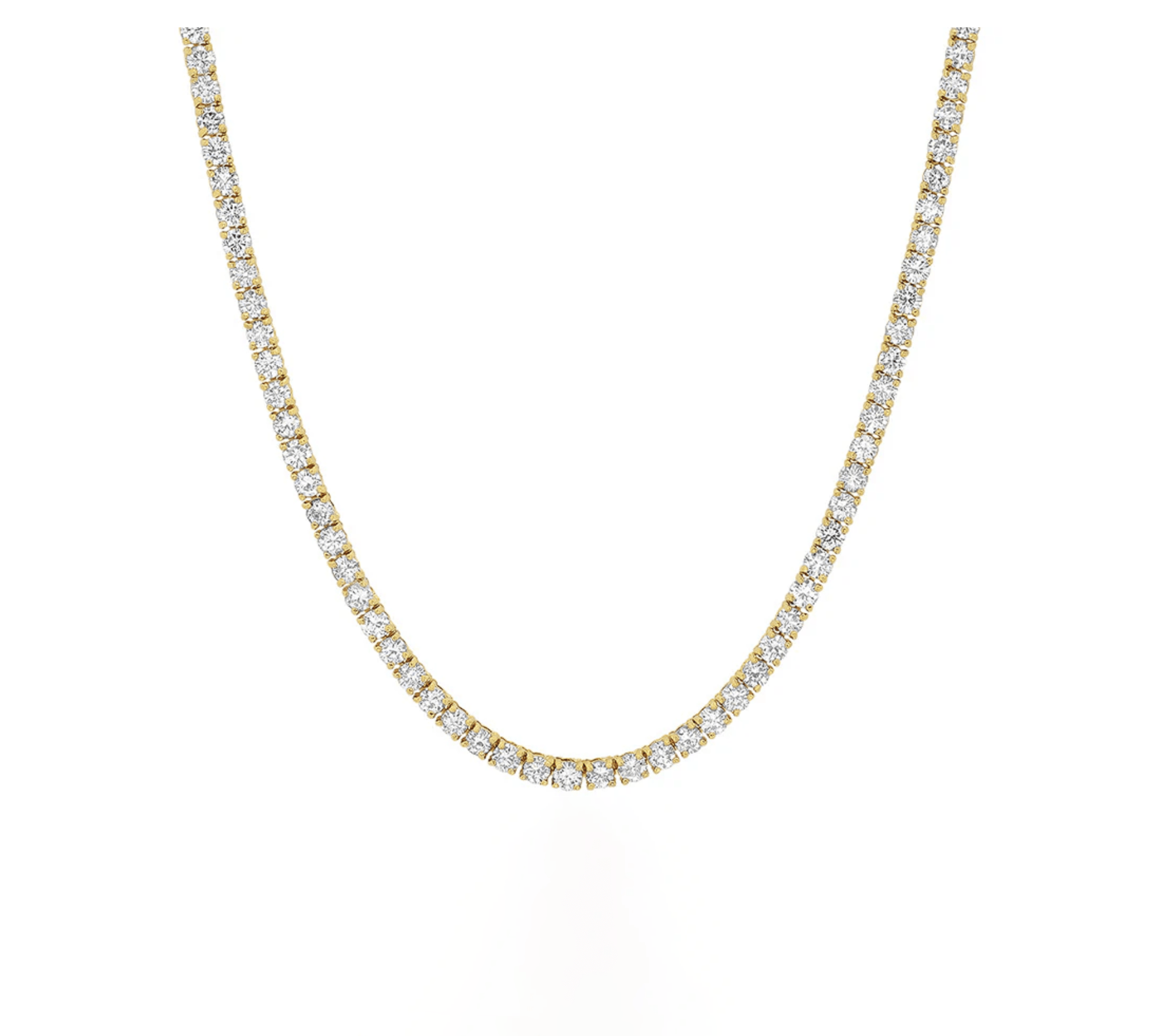 Necklaces Yellow Gold / 14K 14K & 18K Gold Round Brilliant Diamond Necklace, Lab Grown, 4 Prong