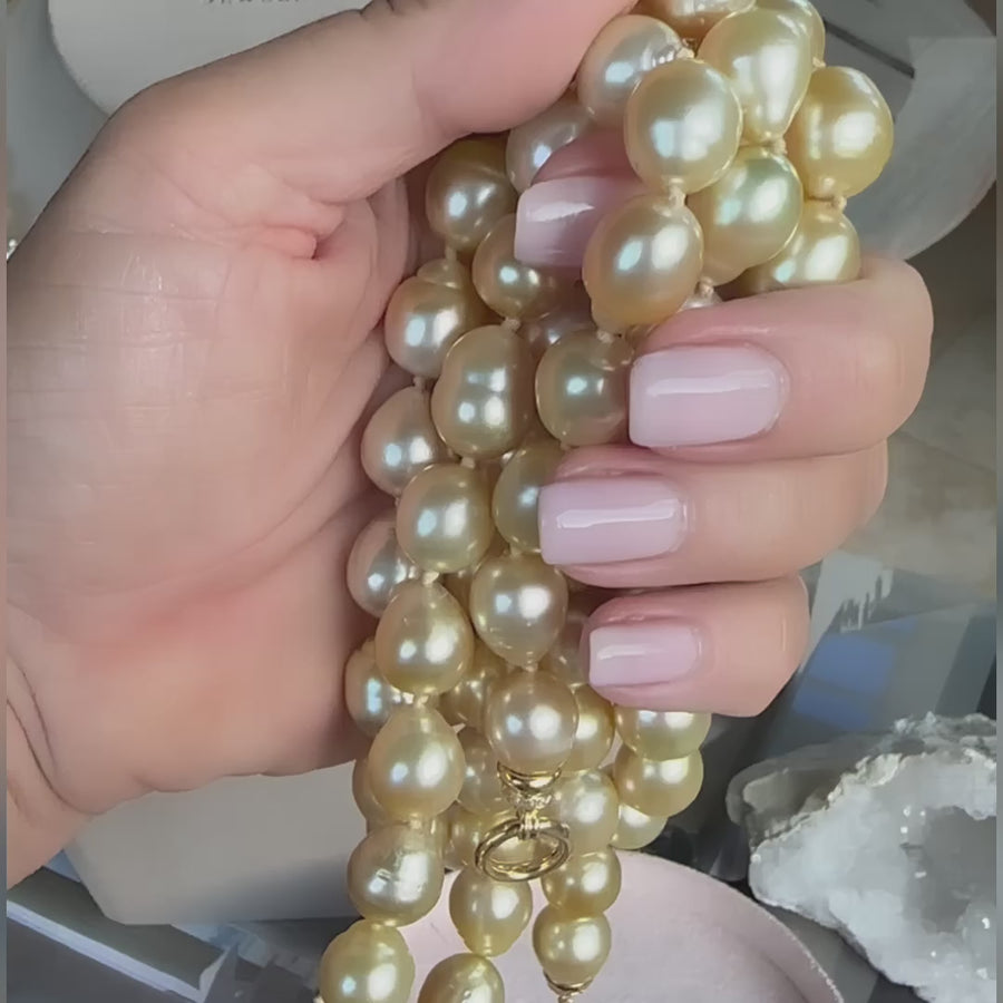 South Sea Champagne Pearl Strand Necklace