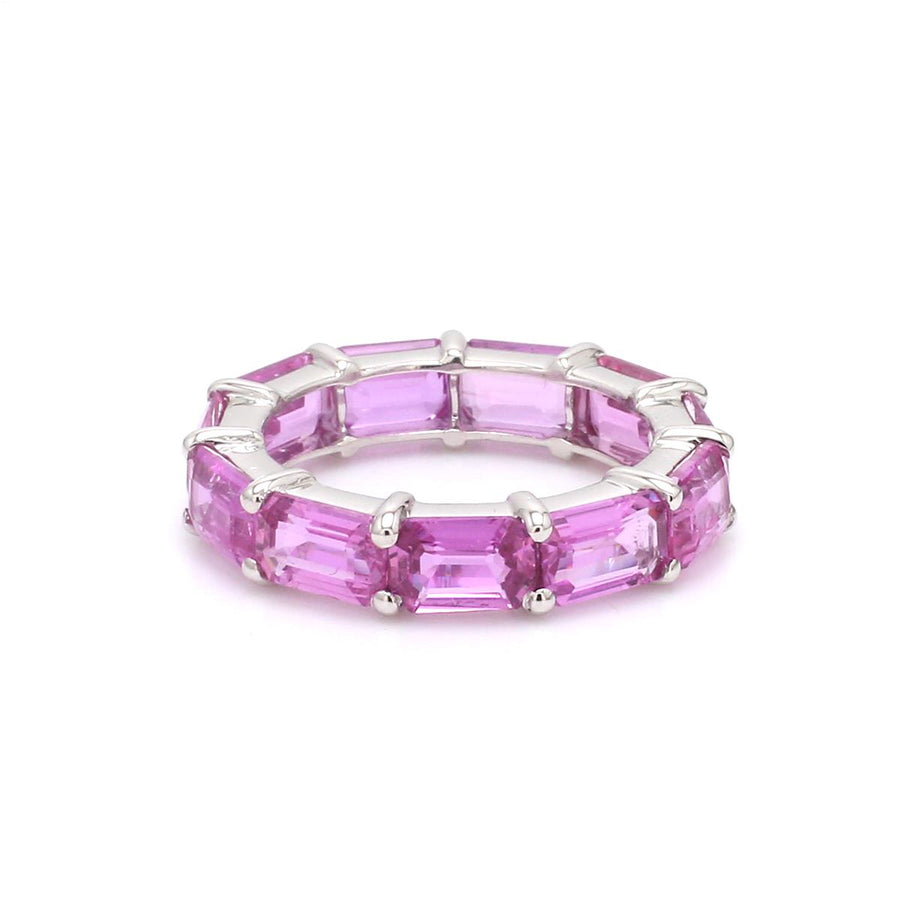 14K & 18K Gold East West Pink Sapphire Eternity Ring