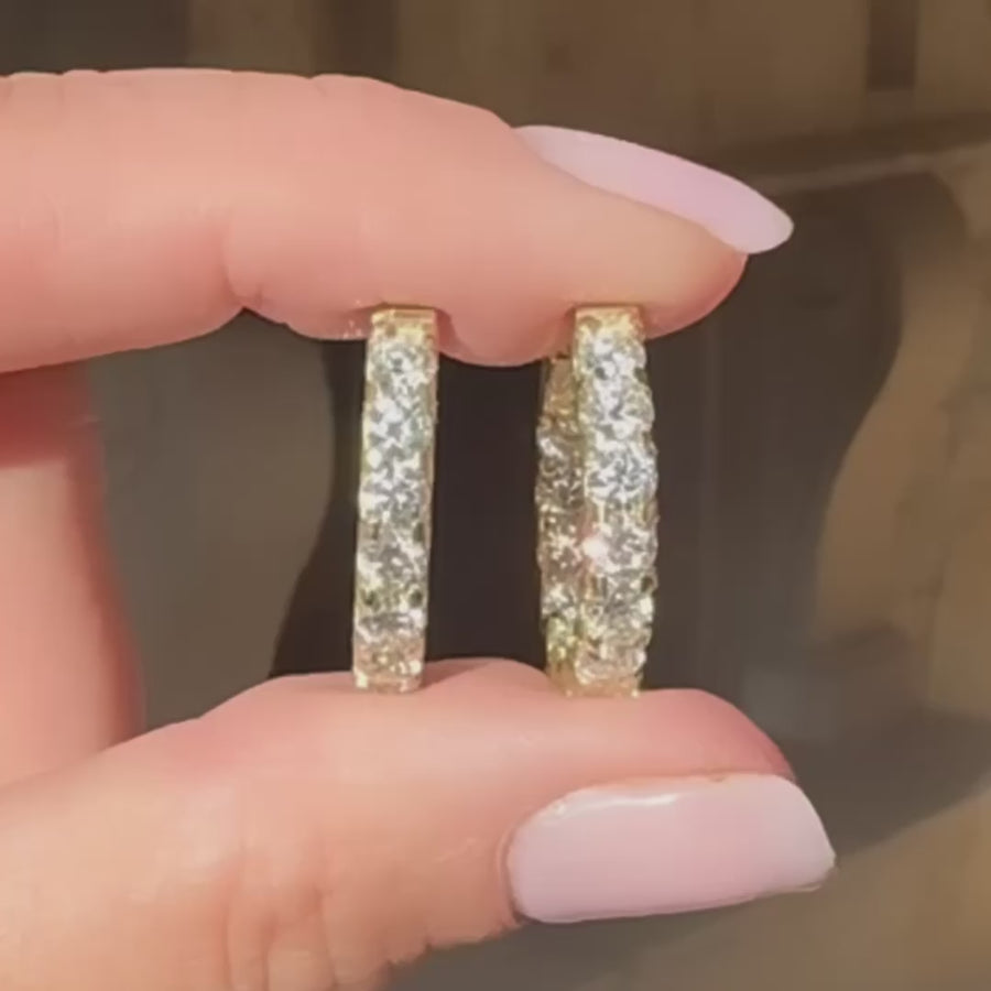 Diamond Inside-Outside Hoop Earrings, Large