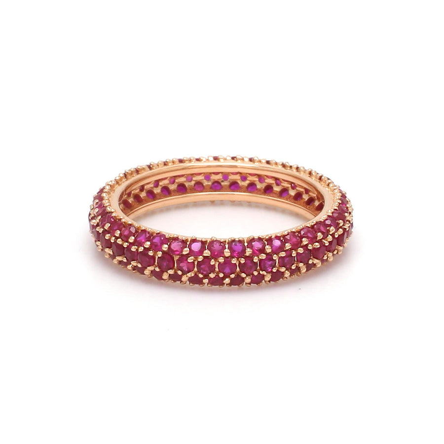 14K or 18K Gold Pave Ruby Eternity Band