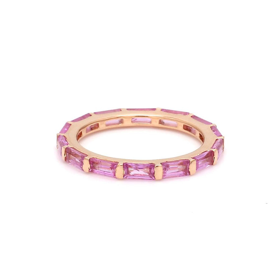 14K & 18K Gold East West Pink Sapphire Eternity Ring