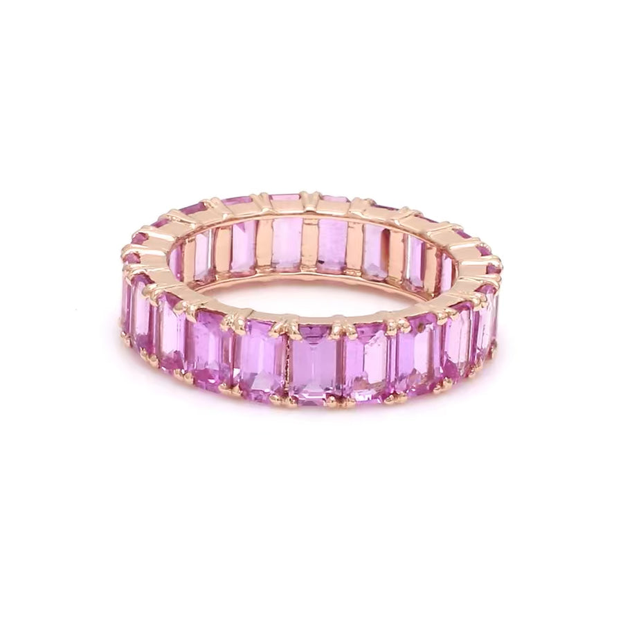 14K & 18K Gold Pink Sapphire Eternity Band