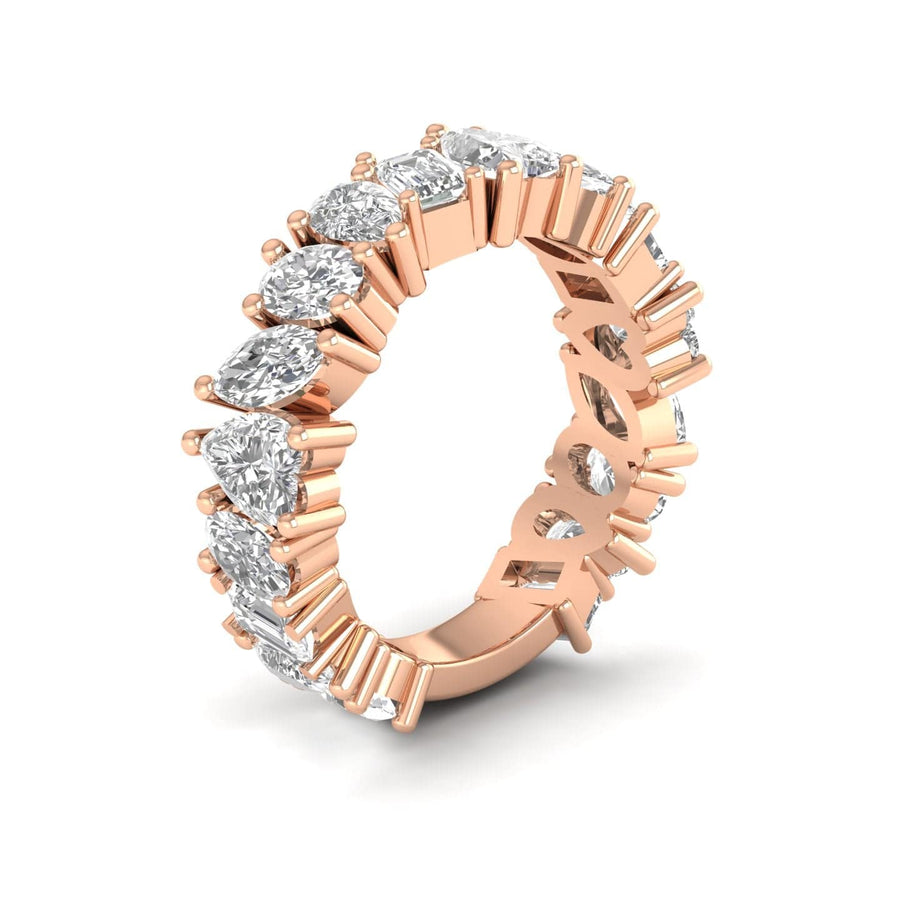 Rings 14K & 18K Gold and Multi-Shape Diamond Eternity Band Lab Grown