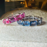 Rings 14K & 18K Gold East West Blue Sapphire Eternity Ring