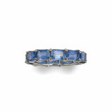 Rings 14K & 18K Gold East West Blue Sapphire Eternity Ring