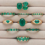 Rings 14K & 18K Gold East West Emerald Cut Emerald Eternity Ring