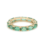 Rings 14K & 18K Gold East West Emerald Cut Emerald Eternity Ring