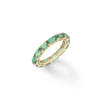 Rings 14K & 18K Gold East West Emerald Cut Emerald Eternity Ring