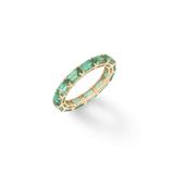 Rings 14K & 18K Gold East West Emerald Cut Emerald Eternity Ring