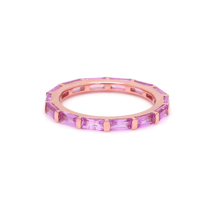 Rings 14K & 18K Gold East West Pink Sapphire Eternity Ring