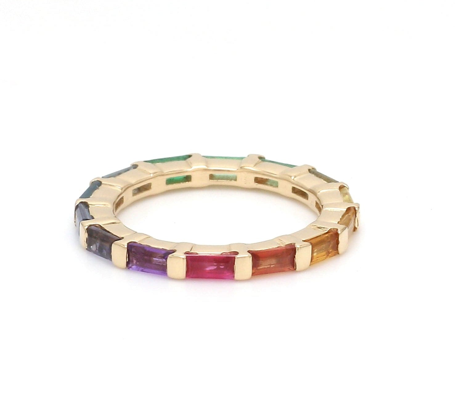 Rings 14K & 18K Gold East West Rainbow Eternity Ring