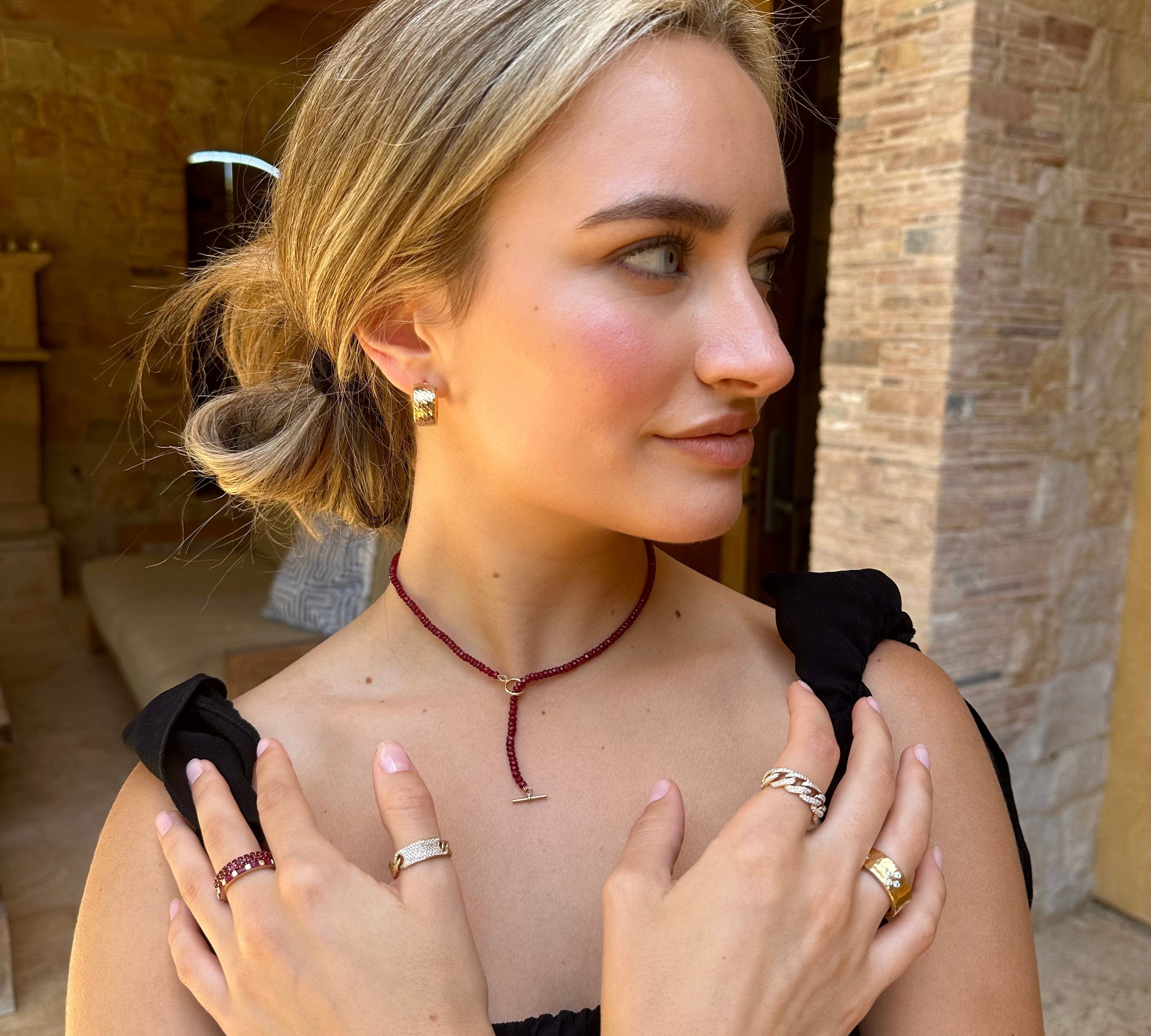 Rings 14K & 18K Gold East West Ruby Eternity Ring