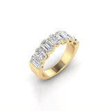 Rings 14K & 18K Gold Emerald and Oval Diamond Eternity Ring, Lab Grown