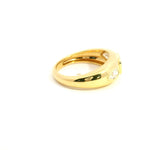 Rings 14K & 18K Gold Emerald Cut Pink Sapphire & Diamond Dome Ring