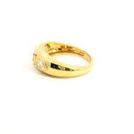 Rings 14K & 18K Gold Emerald Cut Pink Sapphire & Diamond Dome Ring